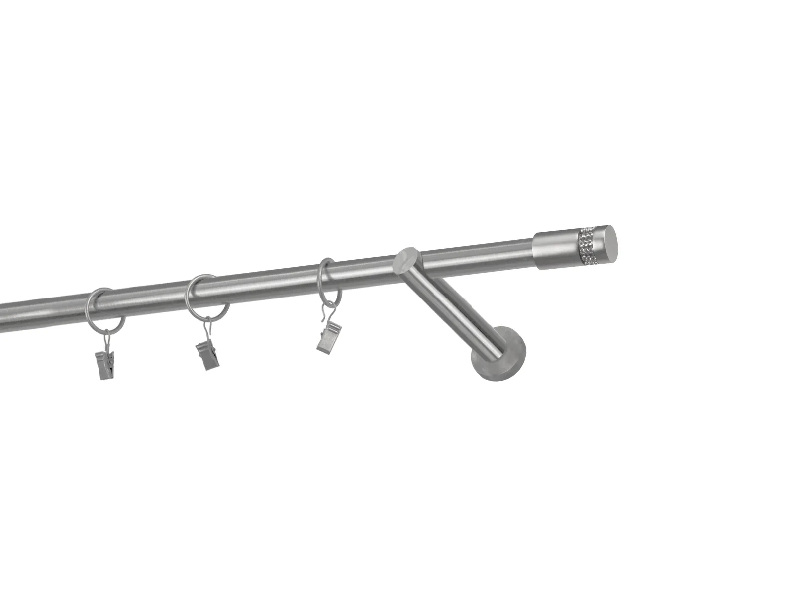 Egysoros 19mm karnis - CYLINDER CRYSTAL - satin