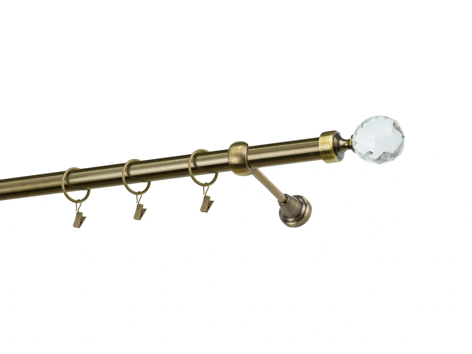 Egysoros 25mm karnis - CRYSTAL GOLYÓ - antik