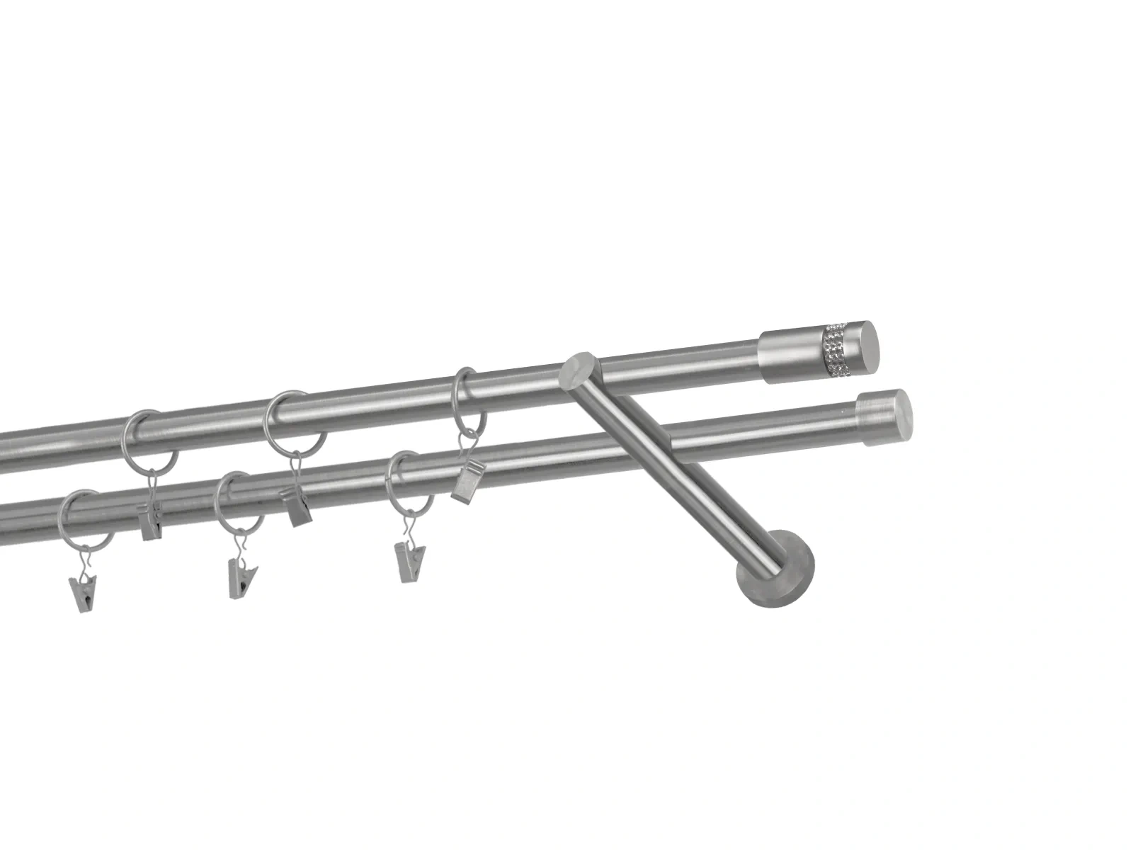 Kétsoros 19x19mm karnis - CYLINDER CRYSTAL - satin