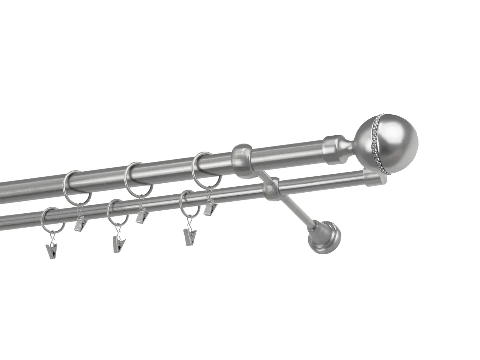 Kétsoros 25x16mm karnis - KALISTO CRYSTAL - satin