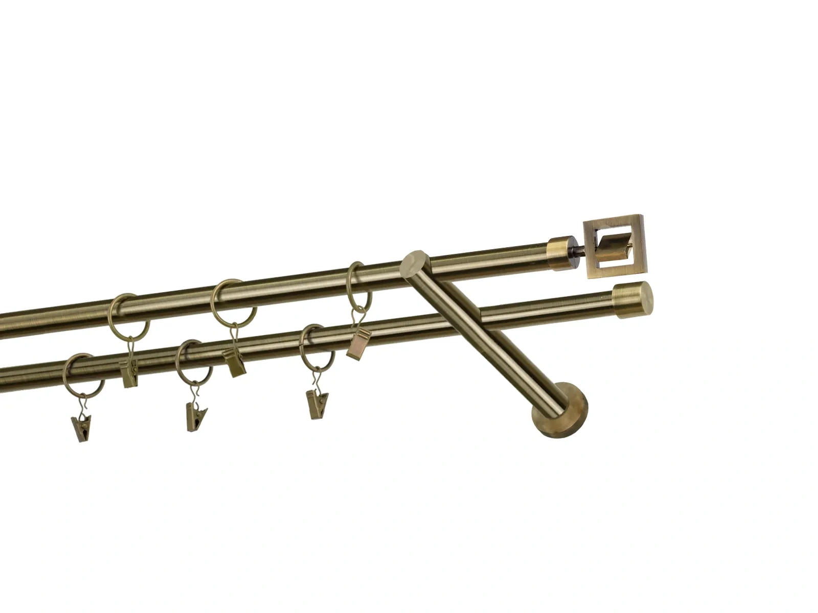 Kétsoros 16x16mm karnis - SATURN - antik