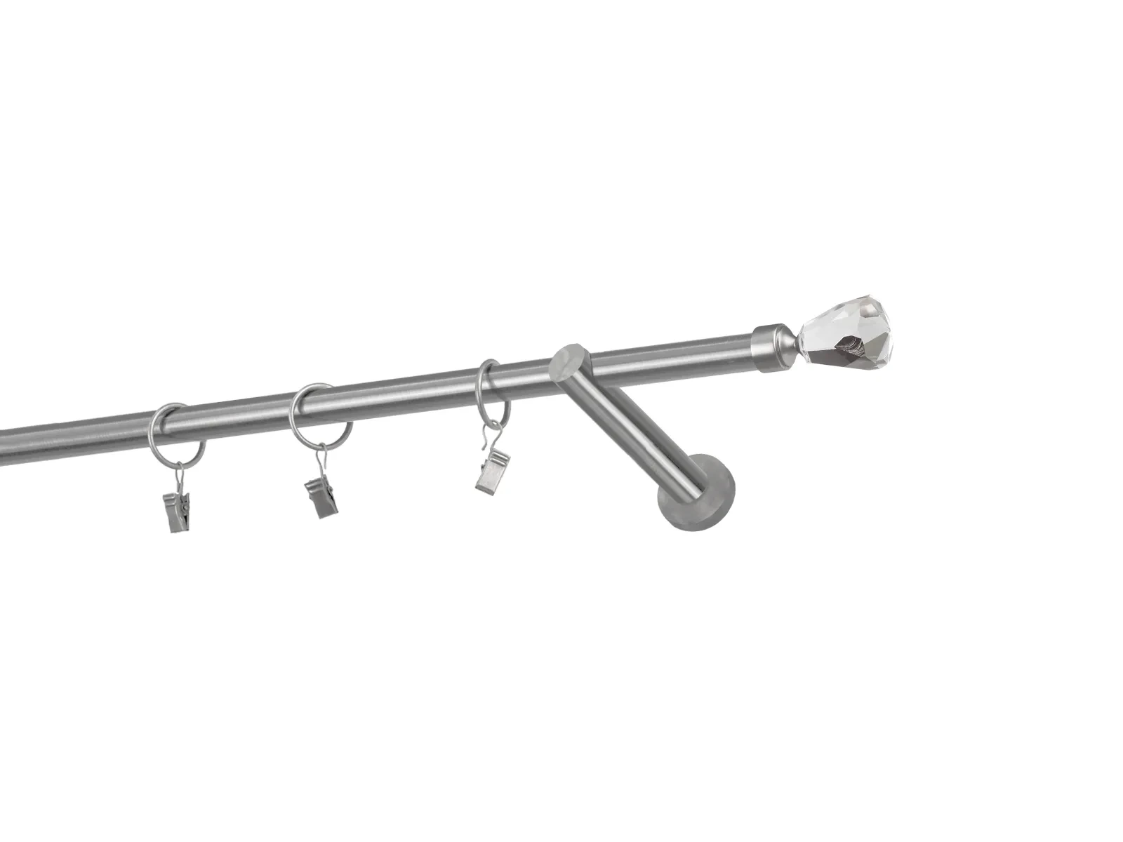 Egysoros 16mm karnis - CRYSTAL CONE - satin