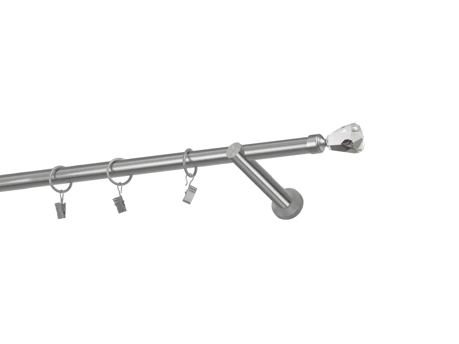 Egysoros 19mm karnis - CRYSTAL CONE - satin