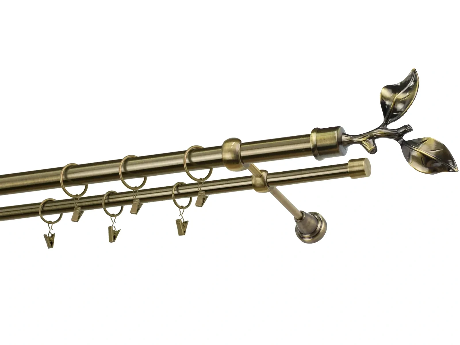 Kétsoros 25x16mm karnis - RÓZSA LEVÉL - antik