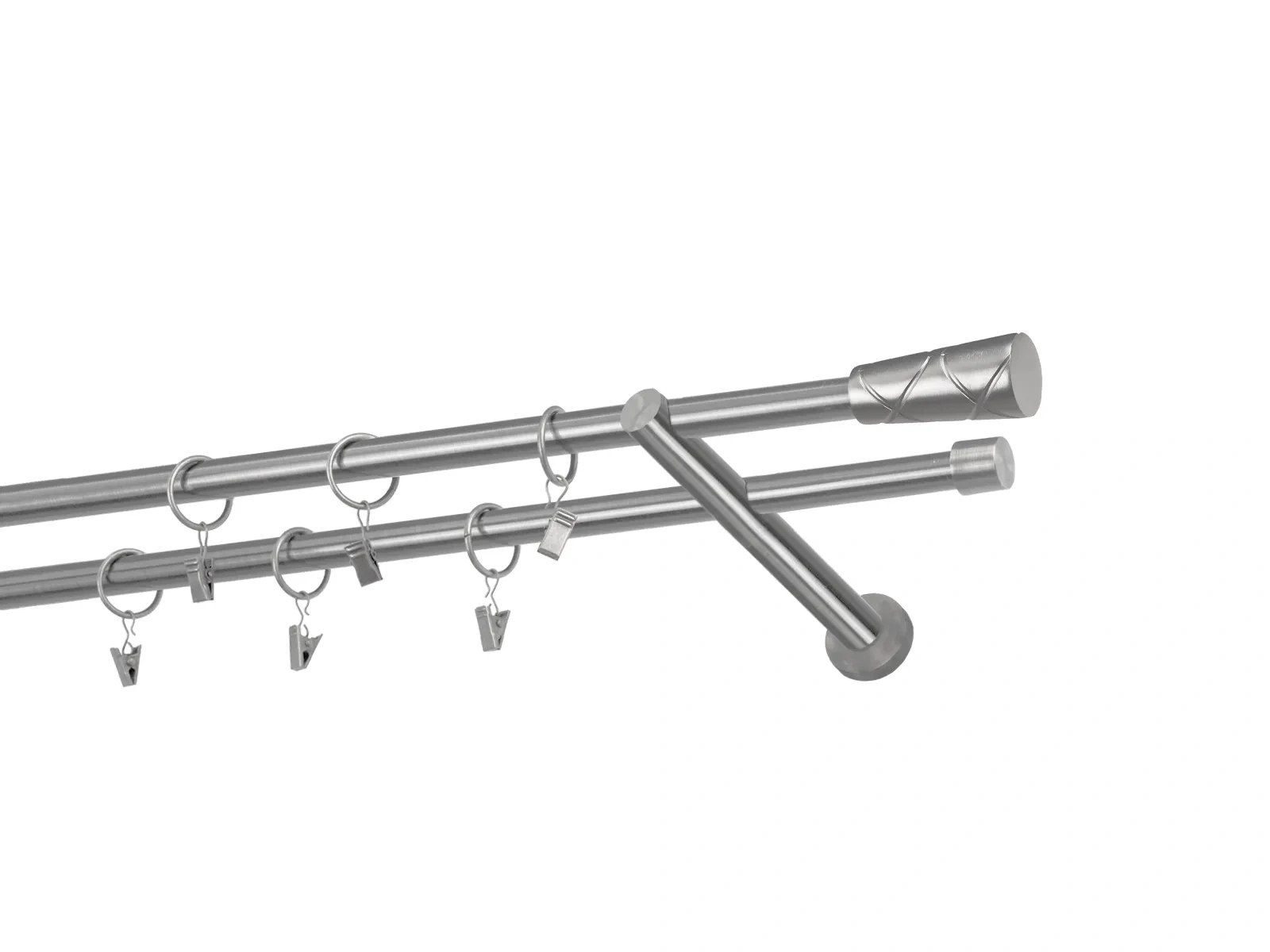 Kétsoros 16x16mm karnis - TRAPEZIUM - satin