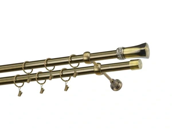 Kétsoros 25x25mm karnis - PLUTON CRYSTAL - antik