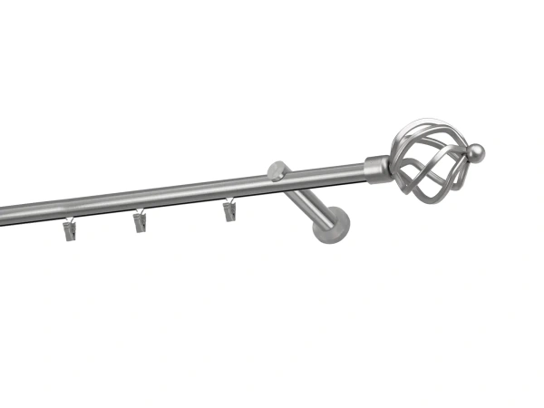 Egysoros 19mm-es függönykarnis - belső sínes rúd - SPIRAL - satin