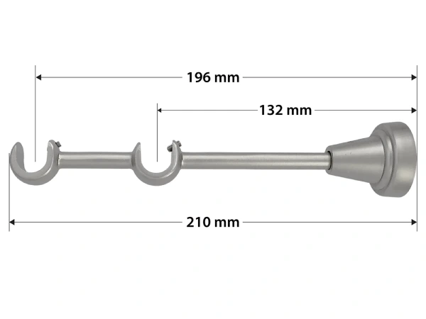 Kétsoros 16x16mm karnis - CYLINDER - satin 4