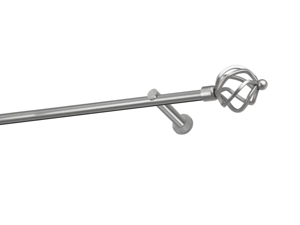 Egysoros 19mm-es függönykarnis - belső sínes rúd - SPIRAL - satin 1