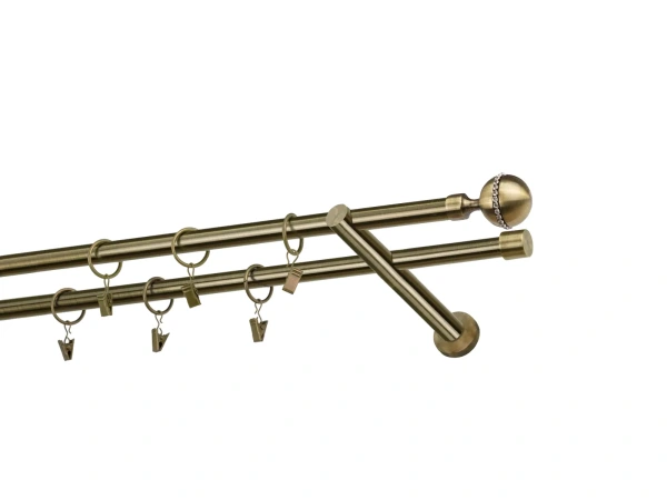 Kétsoros 16x16mm karnis - KALISTO CRYSTAL - antik