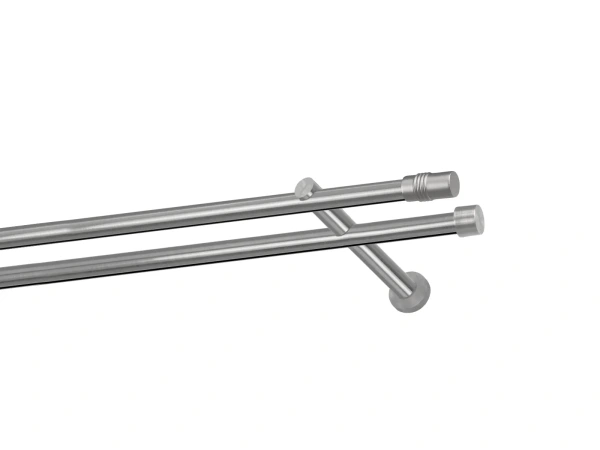 Kétsoros 19x19mm-es függönykarnis - belső sínes rúd - CYLINDER - satin 1