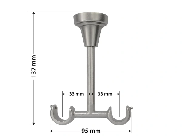 Kétsoros 19x19mm karnis - CYLINDER - satin 5