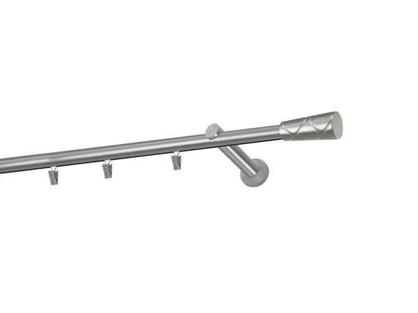 Egysoros 19mm-es függönykarnis - belső sínes rúd - TRAPEZIUM - satin