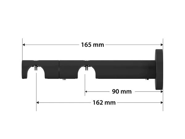 Kétsoros 19x19mm-es függönykarnis - belső sínes rúd - KVADRAT - fekete 4