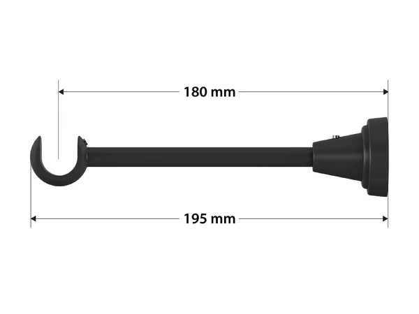 Egysoros 19mm-es függönykarnis - egyszerű rúd - PARIS - fekete 4