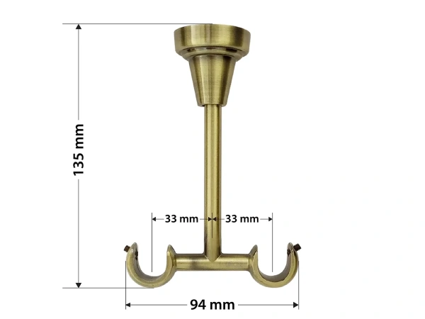 Kétsoros 16x16mm karnis - LINEA - antik 5