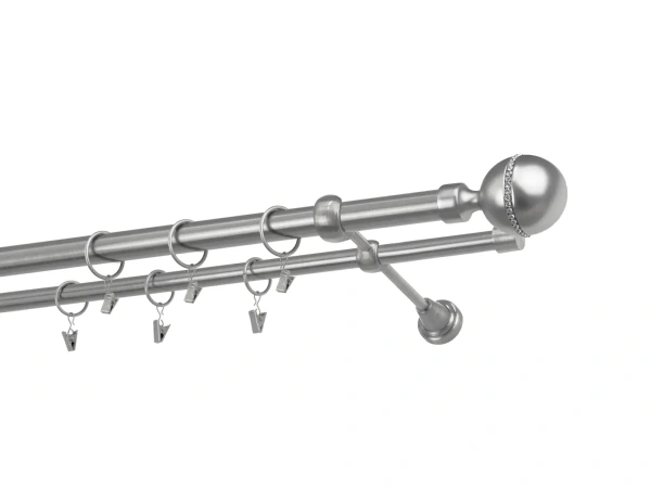 Kétsoros 25x16mm karnis - KALISTO CRYSTAL - satin