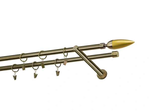 Kétsoros 16x16mm karnis - LINEA - antik