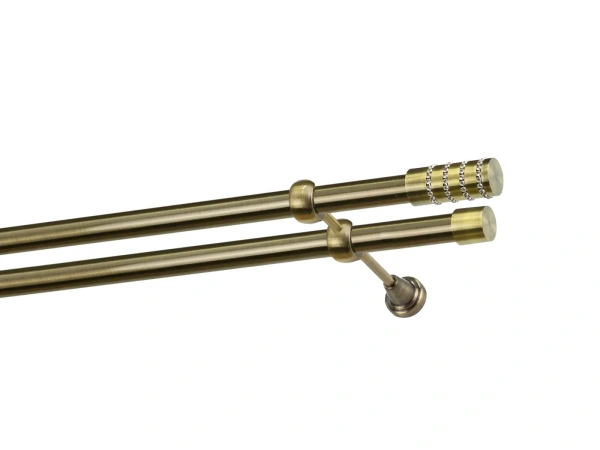 Kétsoros 25x25mm karnis - CYLINDER CRYSTAL - antik 1