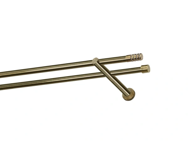 Kétsoros 16x16mm karnis - CYLINDER CRYSTAL - antik 1