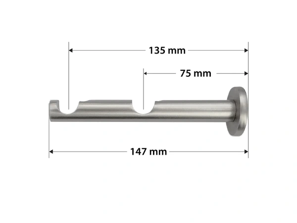 Kétsoros 16x16mm karnis - CYLINDER CRYSTAL - satin 3