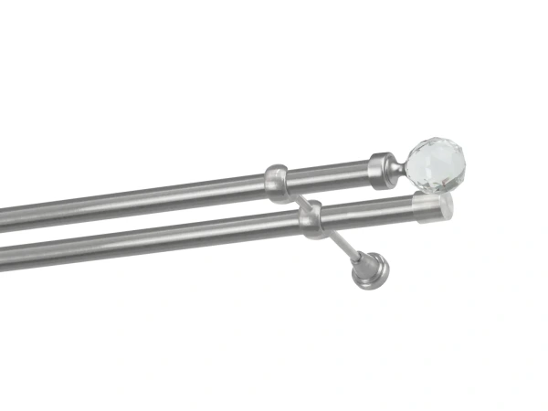 Kétsoros 25x25mm karnis - CRYSTAL GOLYÓ - satin 1