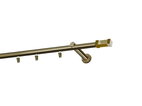 Egysoros 19mm-es függönykarnis - belső sínes rúd - QUADRO - antik