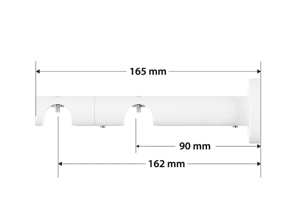 Kétsoros 19x19mm-es függönykarnis - belső sínes rúd - CRYSTAL GOLYÓ - fehér 4