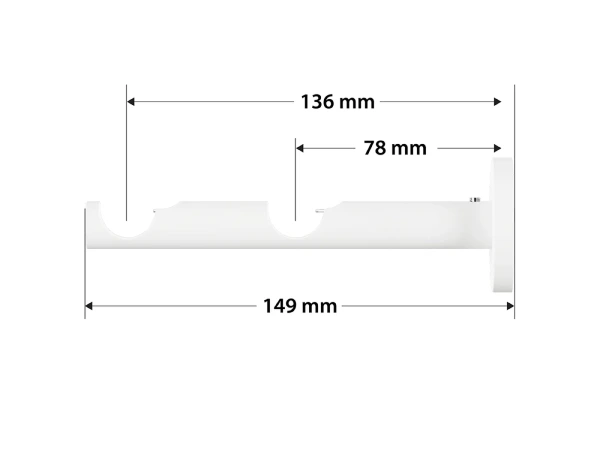Kétsoros 19x19mm-es függönykarnis - egyszerű rúd - CRYSTAL GOLYÓ - fehér 3