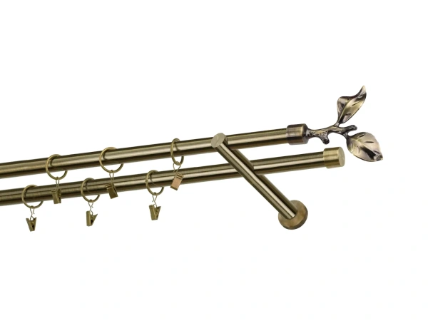 Kétsoros 19x19mm karnis - RÓZSA LEVÉL - antik