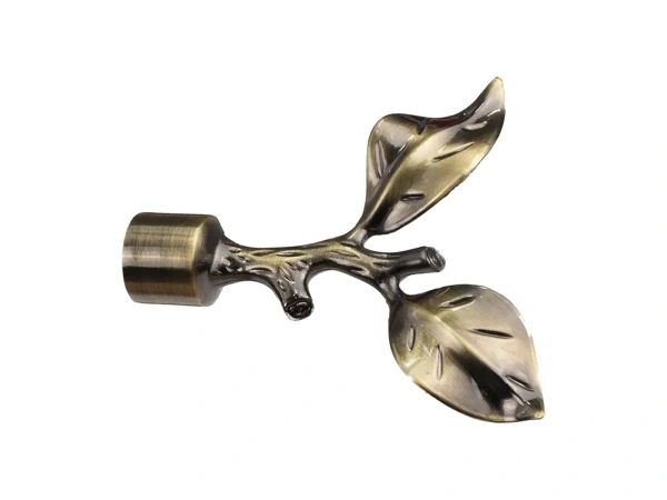 Kétsoros 19x19mm-es függönykarnis - belső sínes rúd - RÓZSA LEVÉL - antik 2