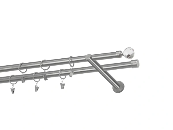 Kétsoros 19x19mm karnis - CRYSTAL GOLYÓ - satin