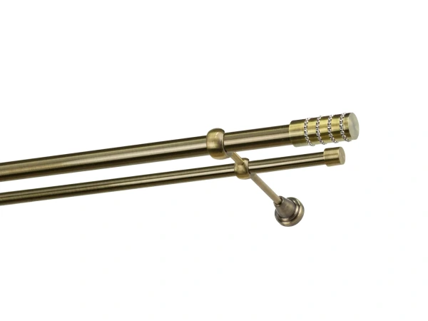 Kétsoros 25x16mm karnis - CYLINDER CRYSTAL - antik 1