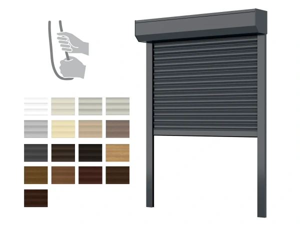 Alumínium redőnyök 165mm Redőnytok - 2470 mm-es magasságig - KÉZI VEZÉRLÉS