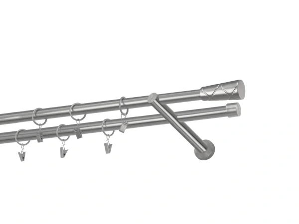 Kétsoros 19x19mm karnis - TRAPEZIUM - satin