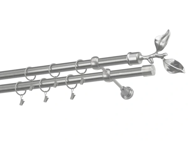 Kétsoros 25x25mm karnis - RÓZSA LEVÉL - satin