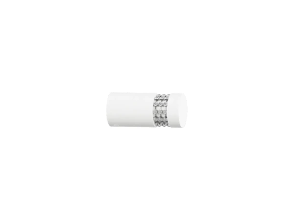 Egysoros 19mm-es függönykarnis - egyszerű rúd - CYLINDER CRYSTAL - fehér 2