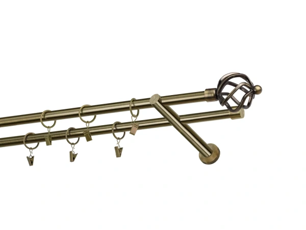 Kétsoros 16x16mm karnis - SPIRAL - antik