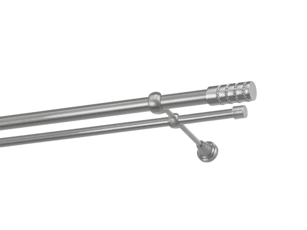 Kétsoros 25x16mm karnis - CYLINDER CRYSTAL - satin 1