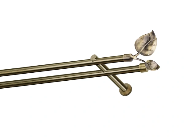 Kétsoros 19x19mm-es függönykarnis - belső sínes rúd - NAGY LEVÉL - antik 1