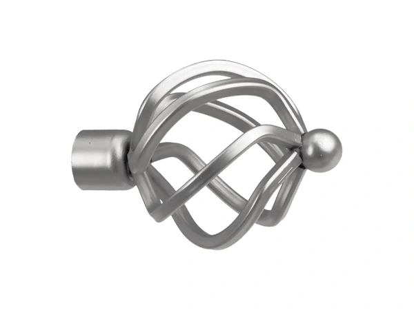 Kétsoros 19x19mm-es függönykarnis - belső sínes rúd - SPIRAL - satin 2