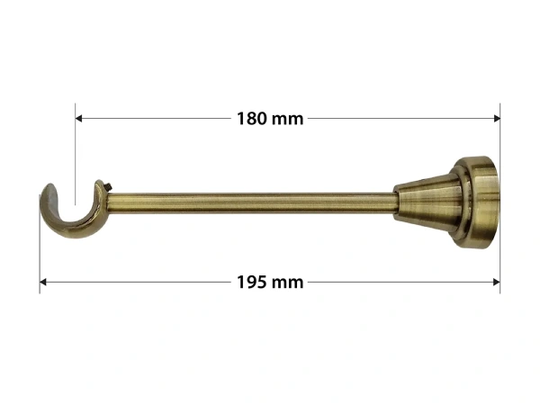 Egysoros 19mm karnis - CYLINDER CRYSTAL - antik 4