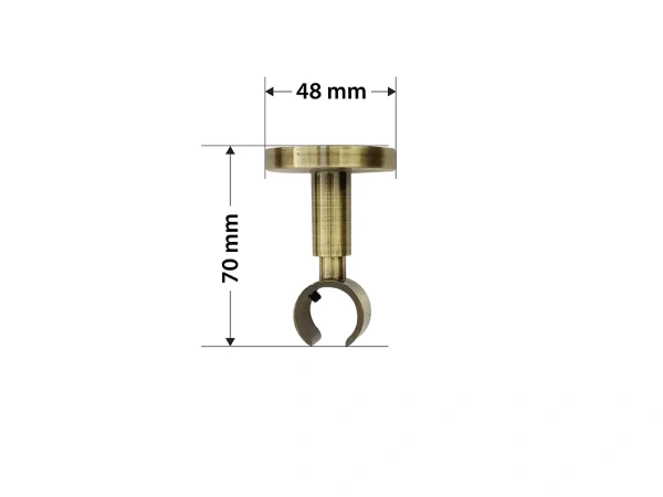 Egysoros 19mm-es függönykarnis - belső sínes rúd - CAPRI - antik 4