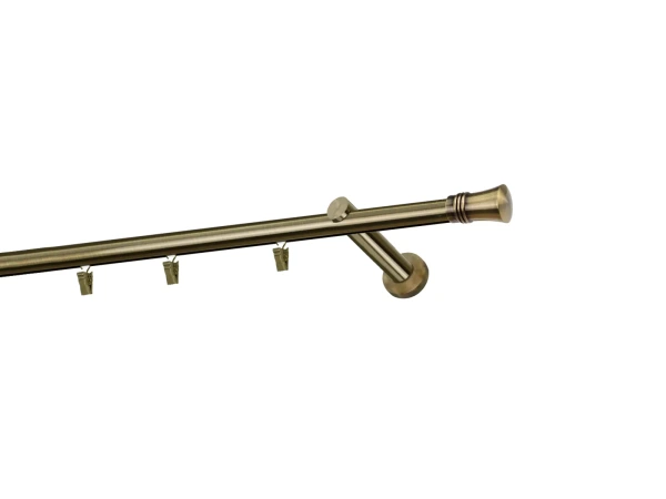 Egysoros 19mm-es függönykarnis - belső sínes rúd - CAPRI - antik