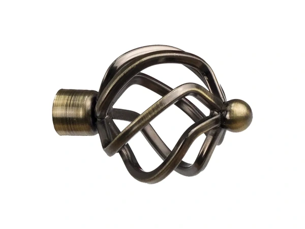 Egysoros 19mm-es függönykarnis - belső sínes rúd - SPIRAL - antik 2