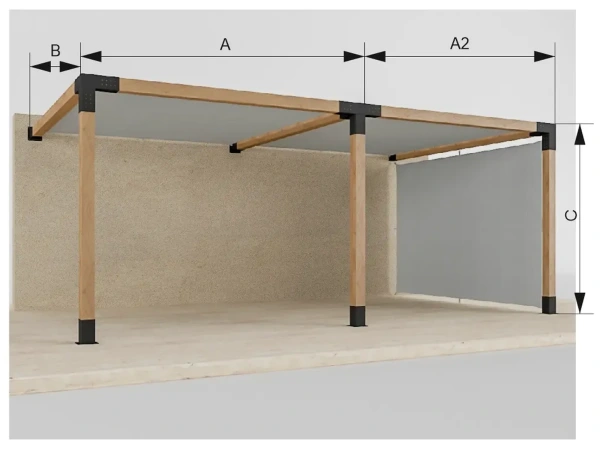 VEGAS Pergola - falhoz rögzített - 2 szakaszos 7