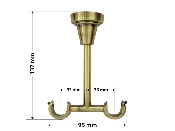 Kétsoros 19x19mm karnis - CYLINDER - antik 5
