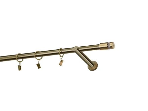 Egysoros 19mm karnis - CYLINDER CRYSTAL - antik