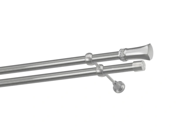 Kétsoros 25x25mm karnis - PLUTON CRYSTAL - satin 1