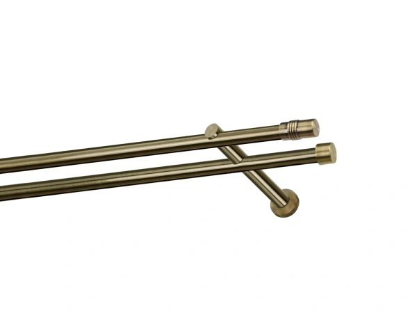 Kétsoros 19x19mm-es függönykarnis - belső sínes rúd - CYLINDER - antik 1